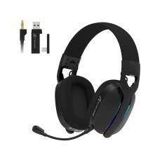 ATTACK SHARK L90 Ultra-Light Wireless Headset,RGB,Foldable,Triple- Mode-2.4Ghz/Bluetooth/Wired Gaming Headphone with mic,40mm Driver,7.1 Surround Sound,for Xbox/PS4/PS5/PC Customize via Software-Black